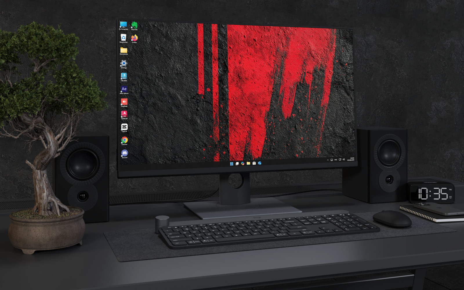 Laptop Wallpaper 3733 - Red Grunge Texture Abstract 4K Wallpaper
