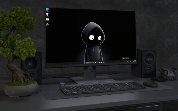 Desktop Wallpaper 3965 - Cute Dark Hooded Figure 4K Desktop Wallpaper Art