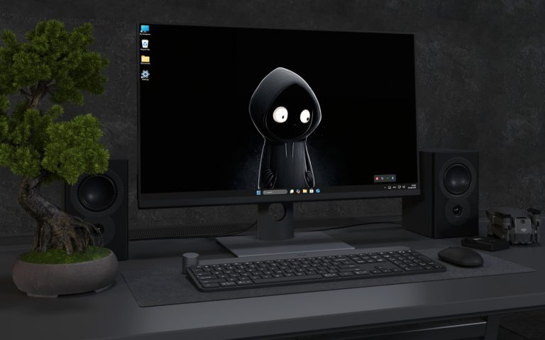 Desktop Wallpaper 3965 - Cute Dark Hooded Figure 4K Desktop Wallpaper Art