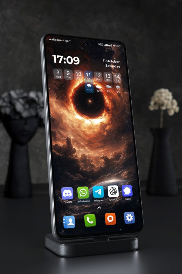 Phone Wallpaper 2830 - Epic Black Hole and Galaxy Core Space Art