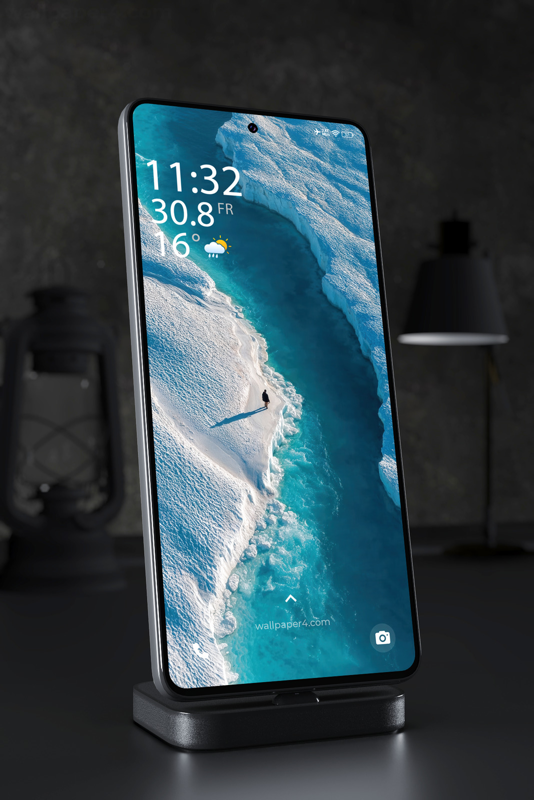 Phone Wallpaper 2887 - Arctic Ice Canyon with Turquoise Water