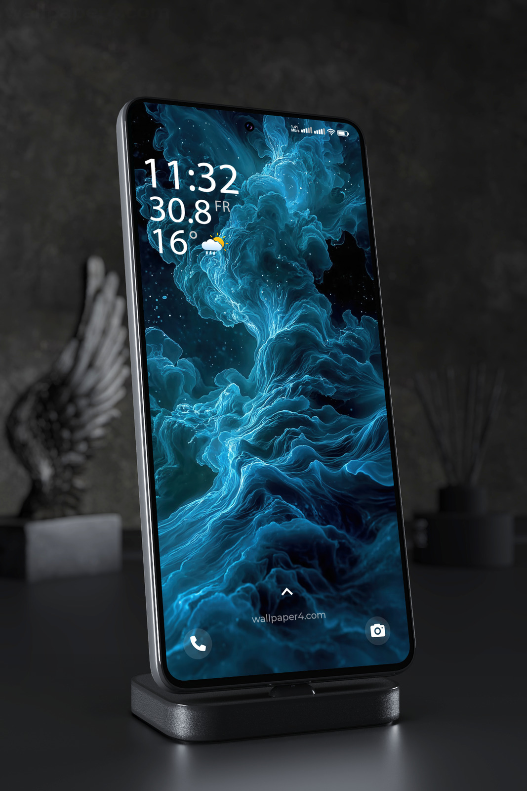 Mobile Wallpaper 2902 - Blue Cosmic Smoke Abstract Mobile Background