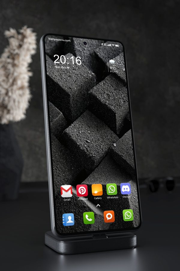 Phone Wallpaper 2927 - Dark Abstract 3D Cubes Texture
