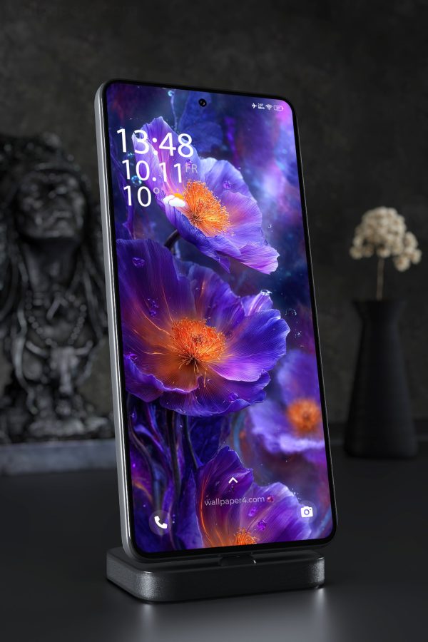 Phone Wallpaper 3011 - Violet Fantasy Flower with Glowing Petals