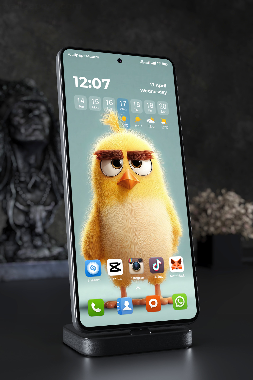 Phone Wallpaper 3240 - Cute Grumpy Yellow Chick Phone Background