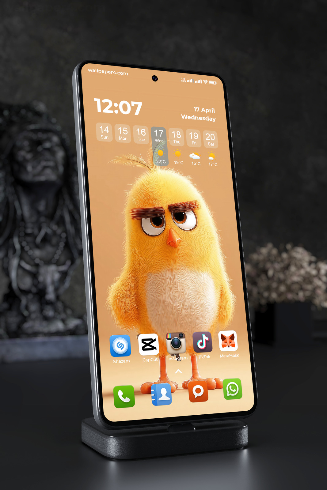 Mobile Wallpaper 3240 - Cute Grumpy Yellow Chick Phone Background