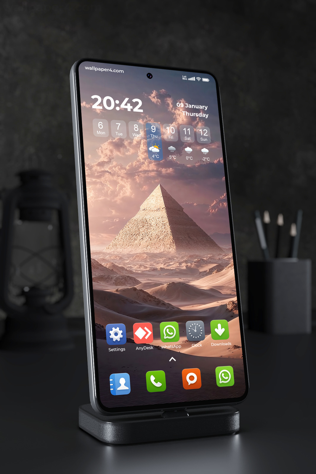 Phone Wallpaper 3310 - Ancient Egyptian Pyramids at Desert Sunset