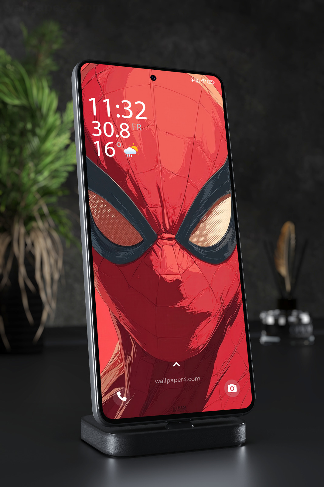 Mobile Wallpaper 3360 - Spider-Man Red Mask Superhero Portrait