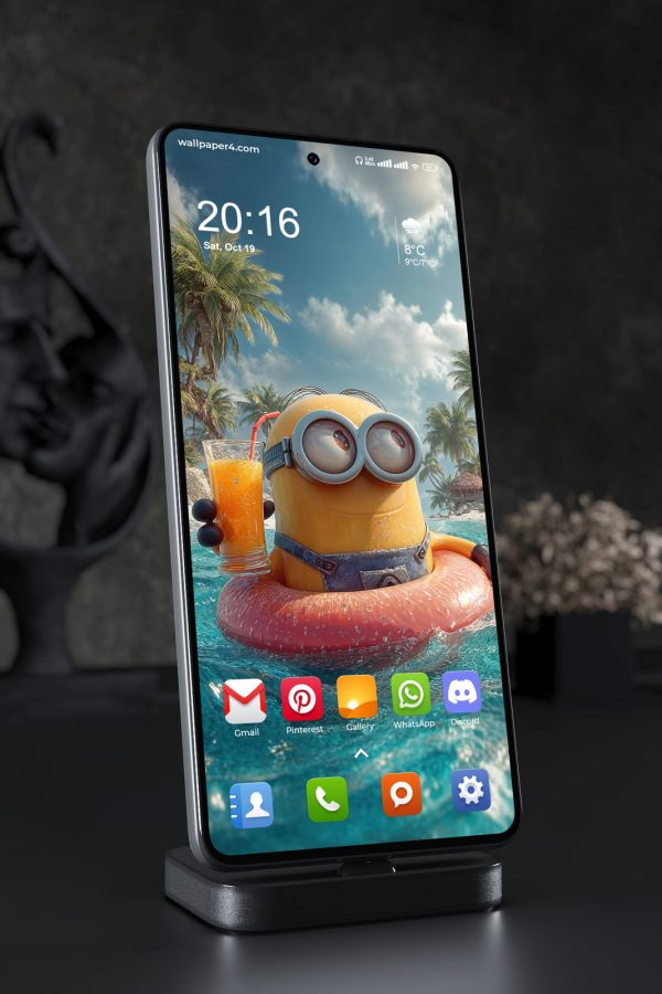 Phone Wallpaper 3392 - Minion Tropical Pool Vacation 4K Art