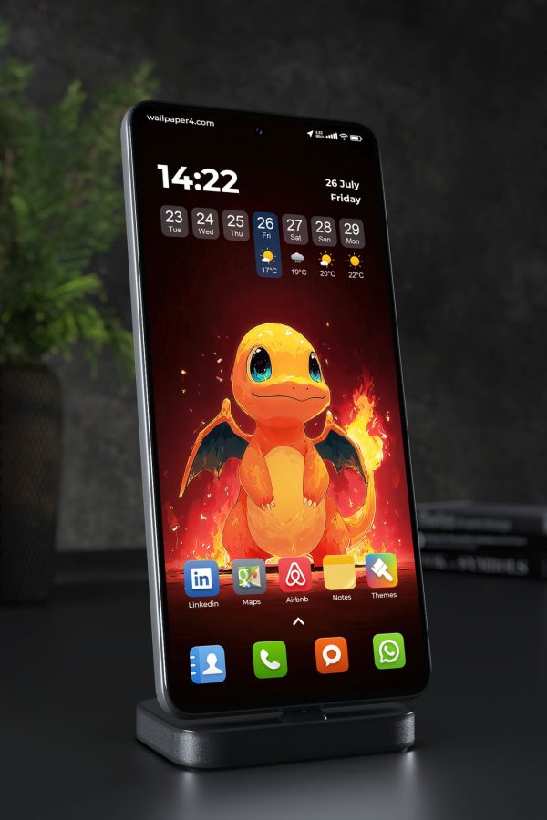 Phone Wallpaper 3466 - Cute Charmander Fire Pokémon Phone Background