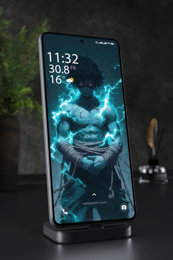Mobile Wallpaper 3524 - Sasuke Uchiha Dark Lightning Anime Art