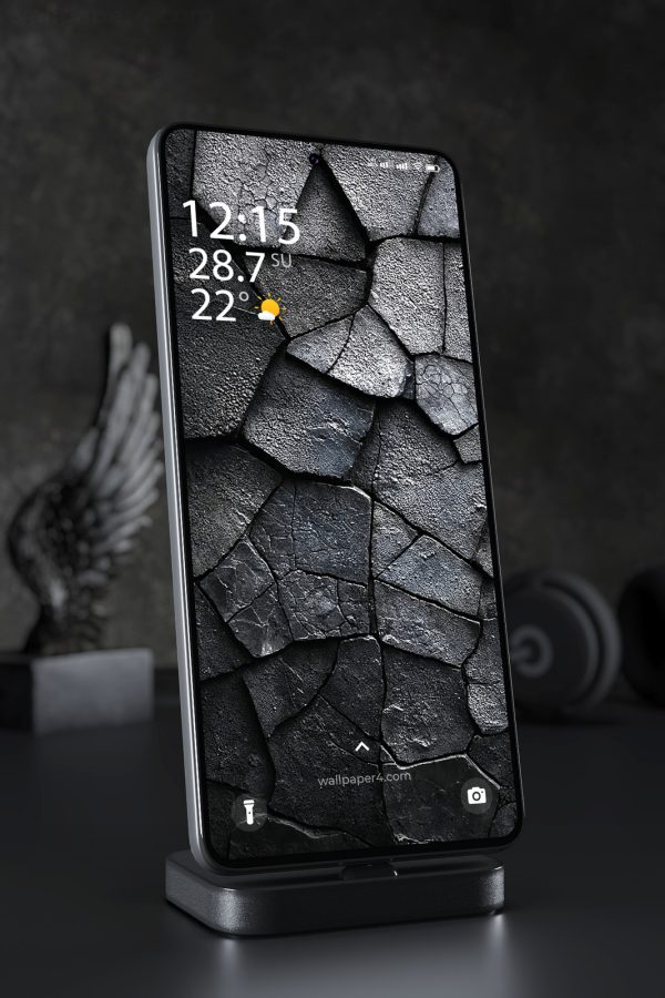 Mobile Wallpaper 3552 - Dark Cracked Stone Texture Mobile Background
