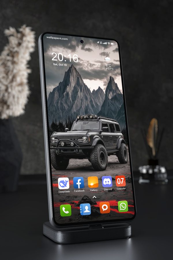 Phone Wallpaper 3569 - Off Road SUV in Dark Mountain Landscape