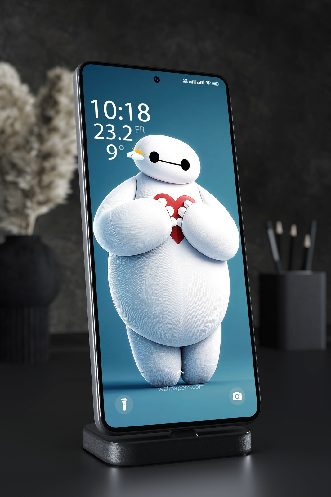 Phone Wallpaper 3619 - Baymax Heart Hug Cute 3D Mobile Background