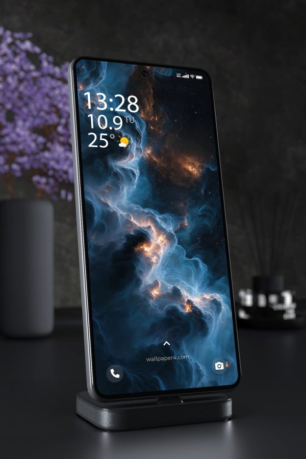 Phone Wallpaper 3623 - Blue Nebula Clouds in Deep Space Galaxy