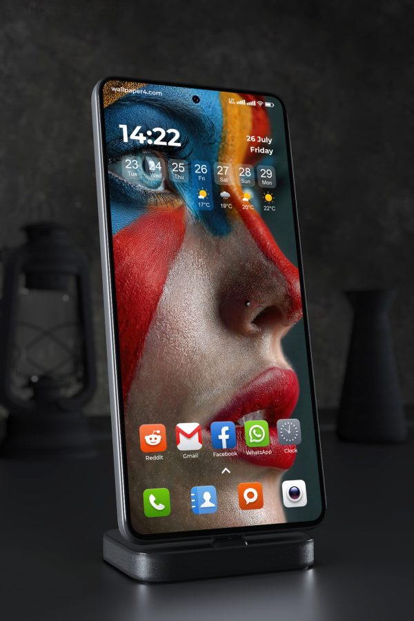 Phone Wallpaper 3644 - Colorful Face Paint Portrait Macro Close-Up Art