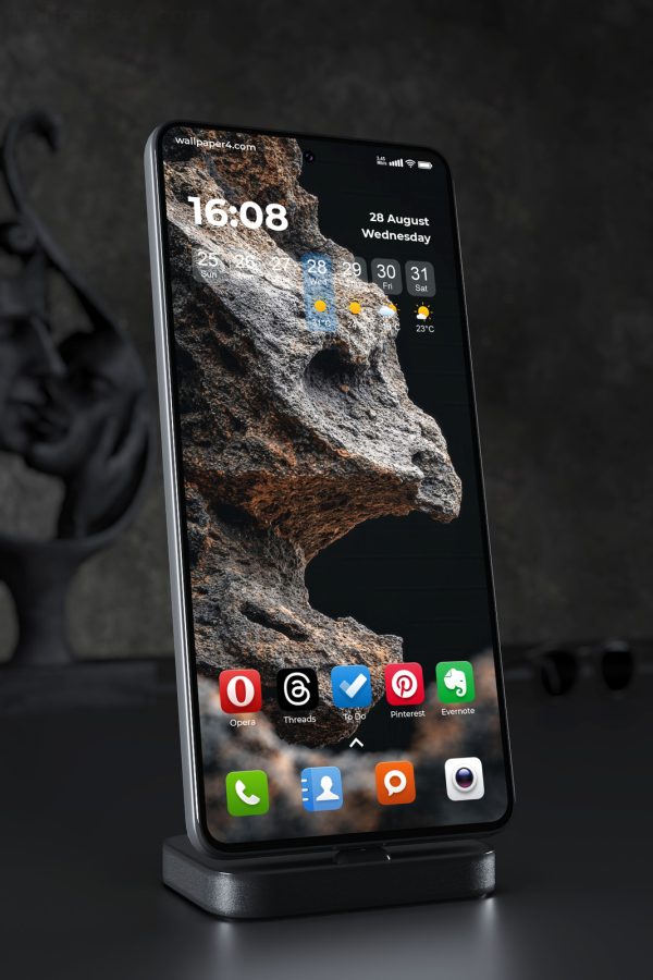 Phone Wallpaper 3675 - Dark Rock Formation Abstract Mobile Background