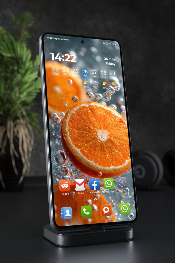 Phone Wallpaper 3707 - Fresh Orange Splash Macro Mobile Background