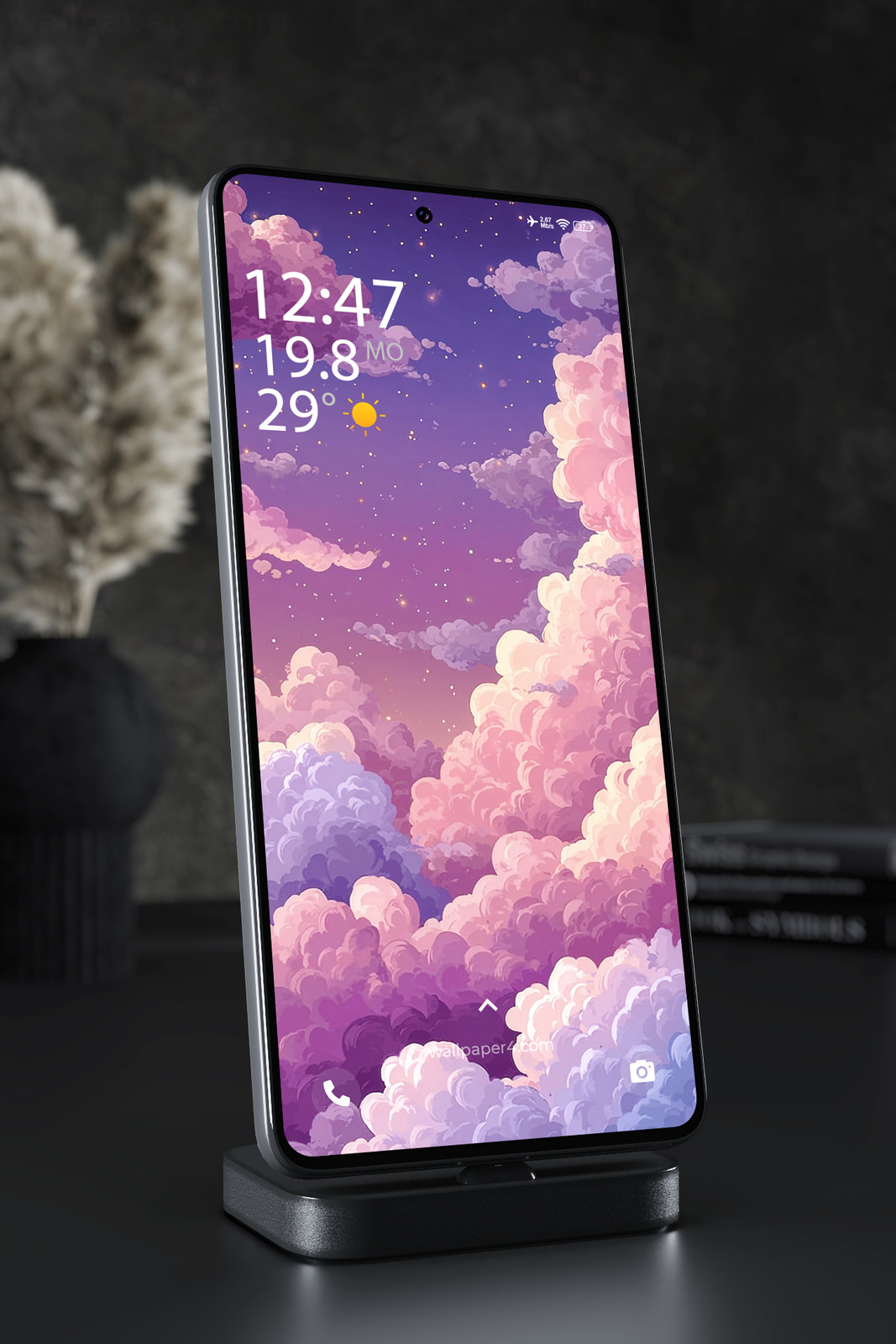 Phone Wallpaper 3726 - Pastel Cloudy Night Sky Aesthetic Background