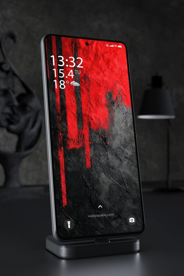 Mobile Wallpaper 3733 - Red Black Grunge Abstract Texture Art