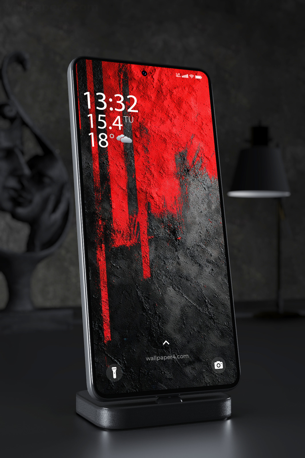 Mobile Wallpaper 3733 - Red Black Grunge Abstract Texture Art