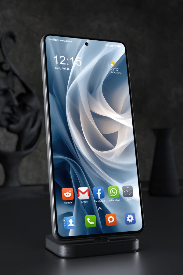 Phone Wallpaper 3787 - Abstract Blue Silk Flow Phone Background