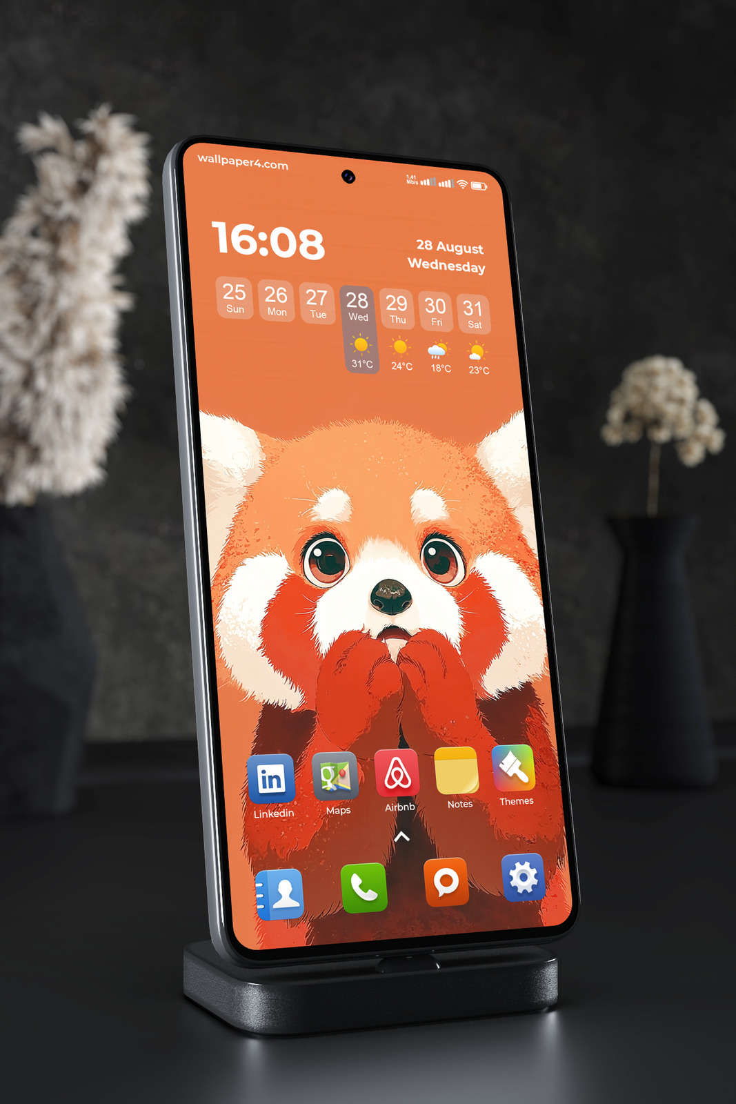 Mobile Wallpaper 3836 - Cute Red Panda Anime Phone Background