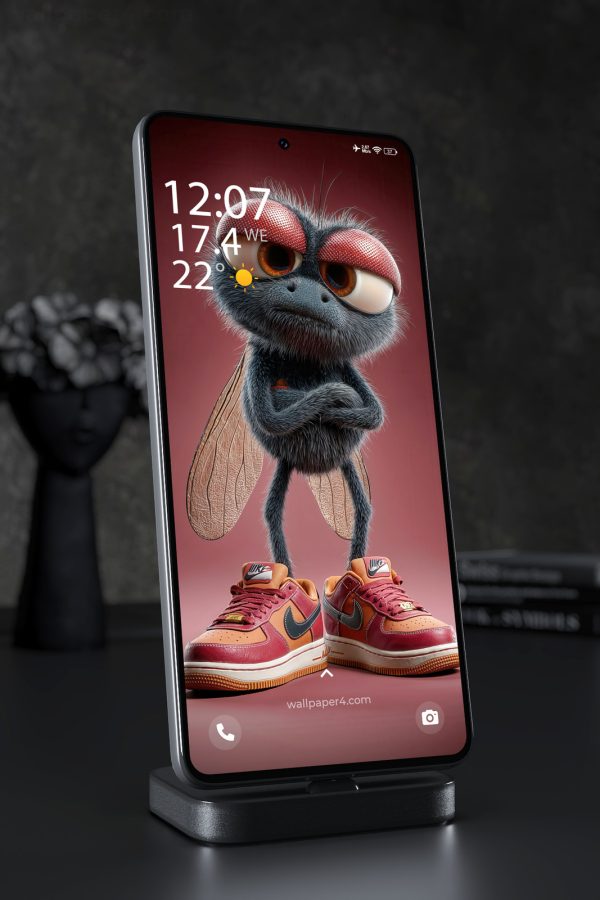 Mobile Wallpaper 3862 - Funny Cartoon Fly in Sneakers