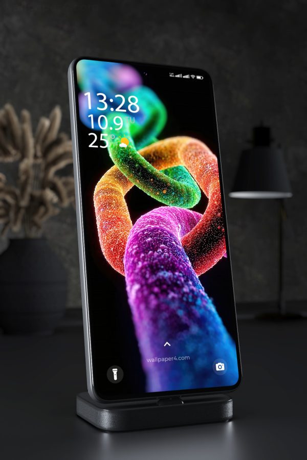 Mobile Wallpaper 3924 - Colorful Neon Chain Abstract Phone Background