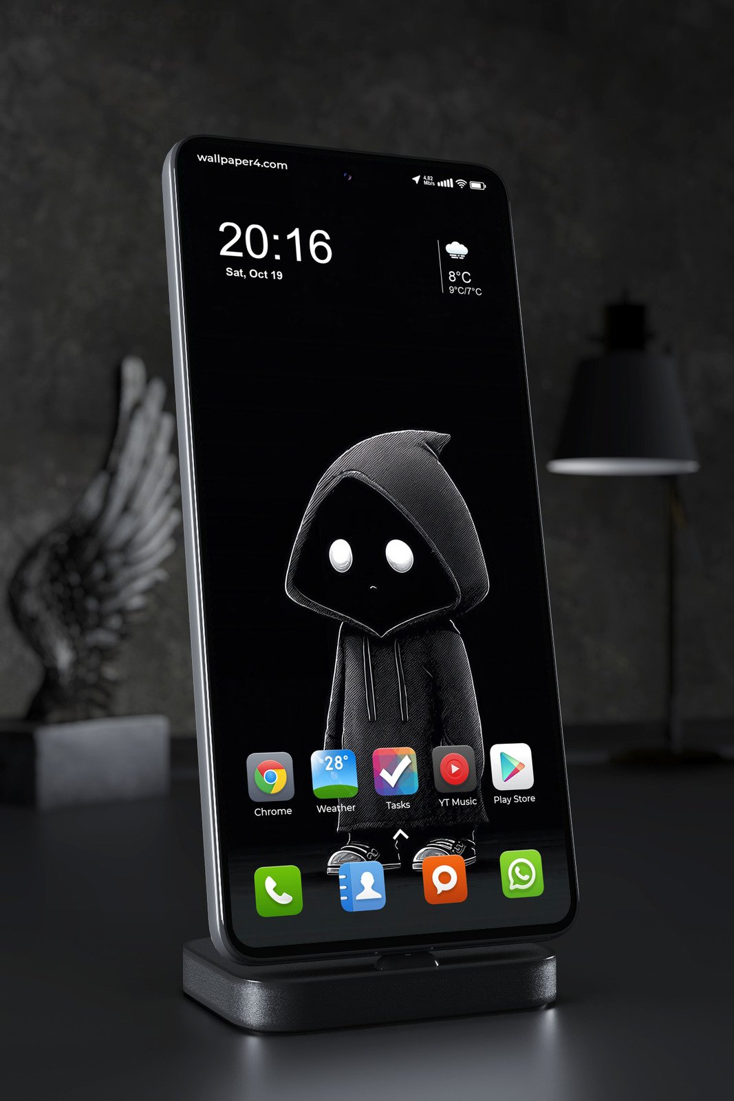 Mobile Wallpaper 3960 - Glowing Eyes Hooded Shadow Character