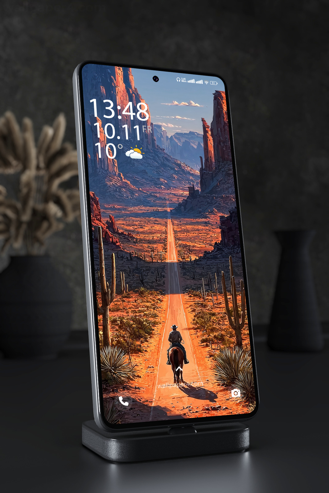 Phone Wallpaper 3969 - Western Desert Canyon Sunset Ride Landscape