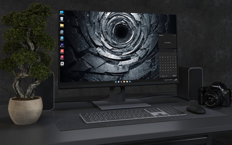 Desktop Wallpaper 4022 - Dark Metallic Spiral Vortex 4K Desktop Wallpaper