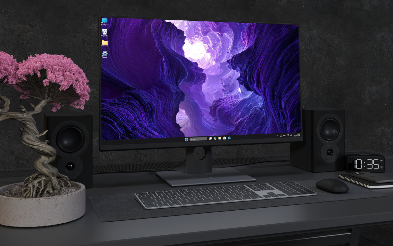 Desktop Wallpaper 4461 - Glowing Purple Canyon 4K Desktop Wallpaper