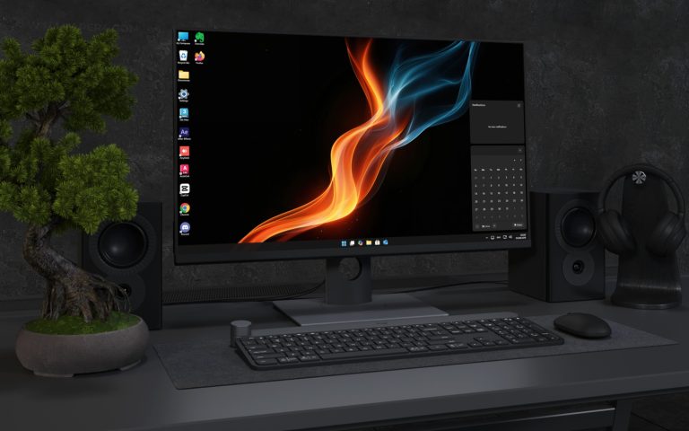 Desktop Wallpaper 4532 - Abstract Fire and Ice Flow 4K Desktop Wallpaper