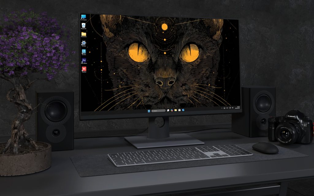 Desktop Wallpaper 4611 - Mystic Black Cat Gold Eyes 4K Desktop Wallpaper
