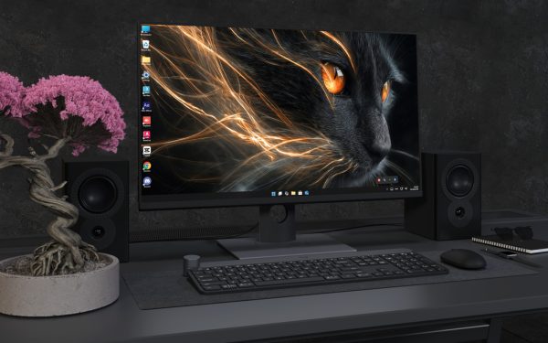 Desktop Wallpaper 4977 - Black Panther with Fiery Amber Eyes 4K Wallpaper