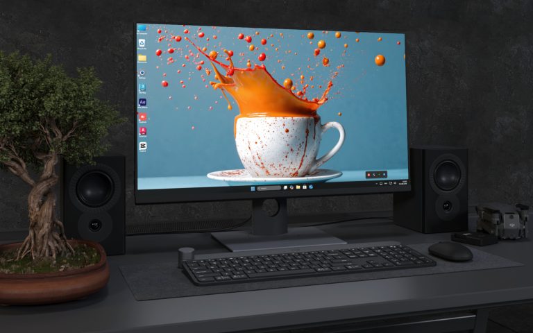 Desktop Wallpaper 7980 - Vibrant Coffee Splash 4K Wallpaper