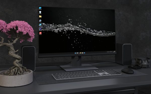 Desktop Wallpaper 8254 - Black Water Waves Minimalist 4K Desktop Wallpaper