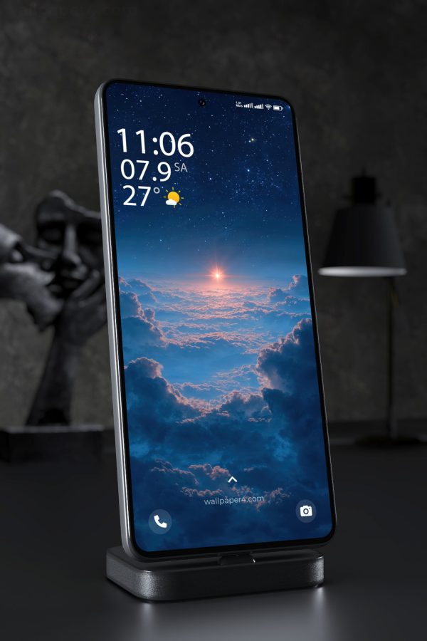 Phone Wallpaper 4090 - Starry Dawn Over Dreamlike Cosmic Cloudscape