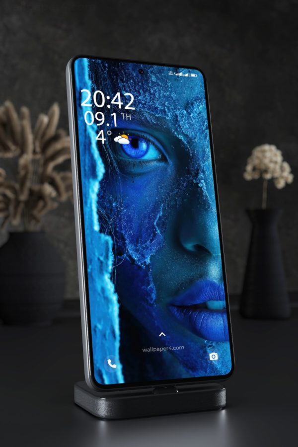 Phone Wallpaper 4099 - Frozen Blue Eye Fantasy Portrait Art