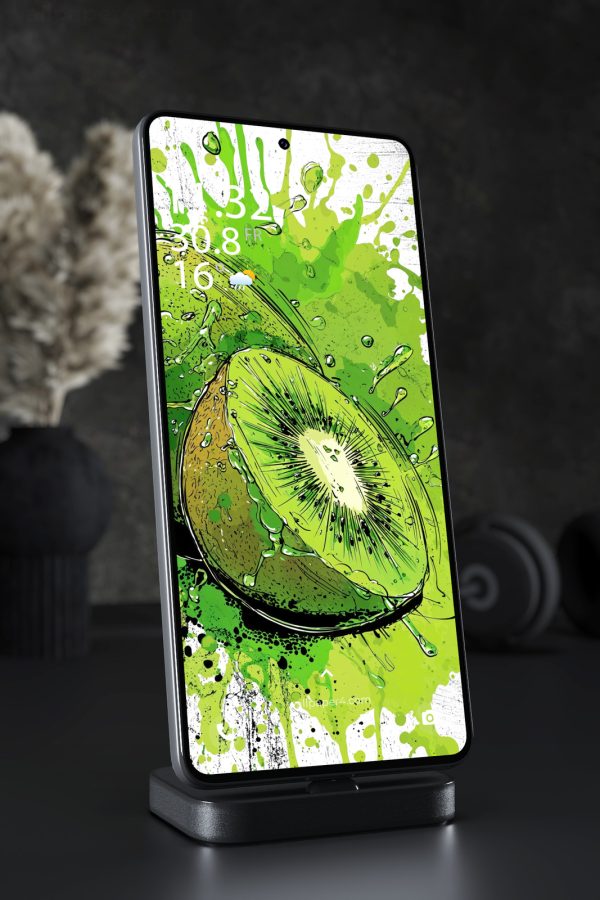Phone Wallpaper 4101 - Fresh Kiwi Splash Illustration Phone Background