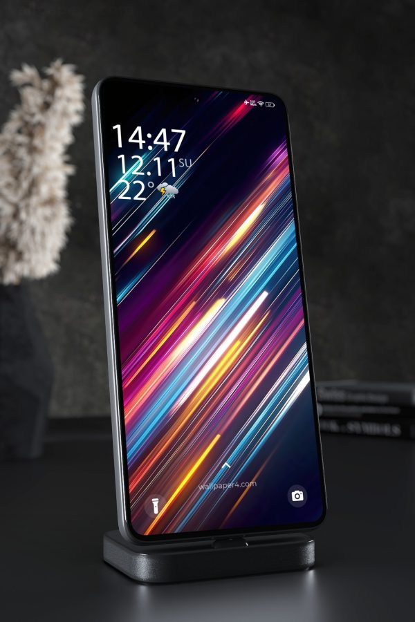 Phone Wallpaper 4149 - Neon Light Trails Abstract Phone Background