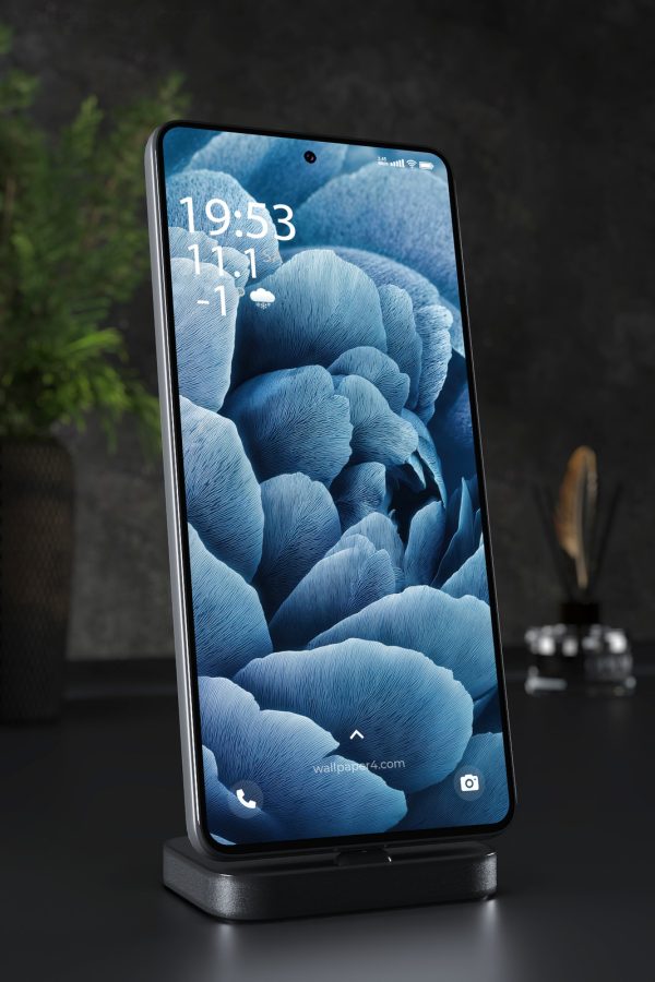 Phone Wallpaper 4152 - Blue Flower Petals Macro Aesthetic Background