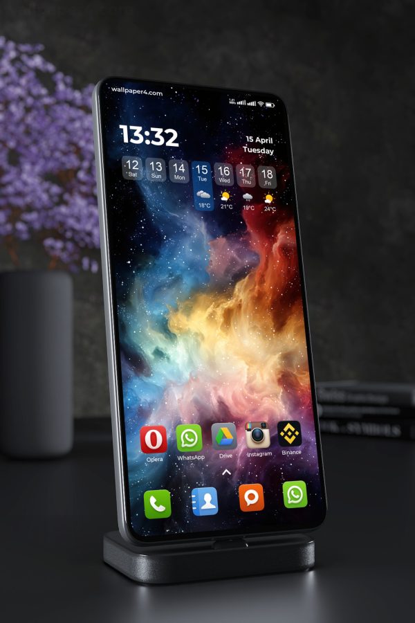 Phone Wallpaper 4266 - Colorful Cosmic Nebula Starfield Abstract Art