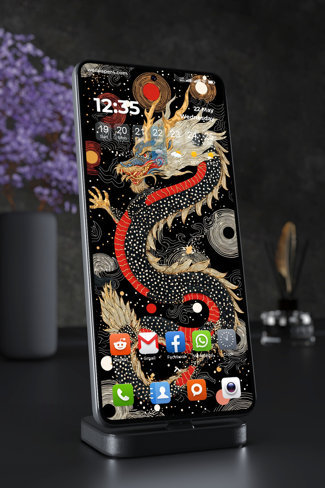 Mobile Wallpaper 4312 - Celestial Japanese Dragon Fantasy Art