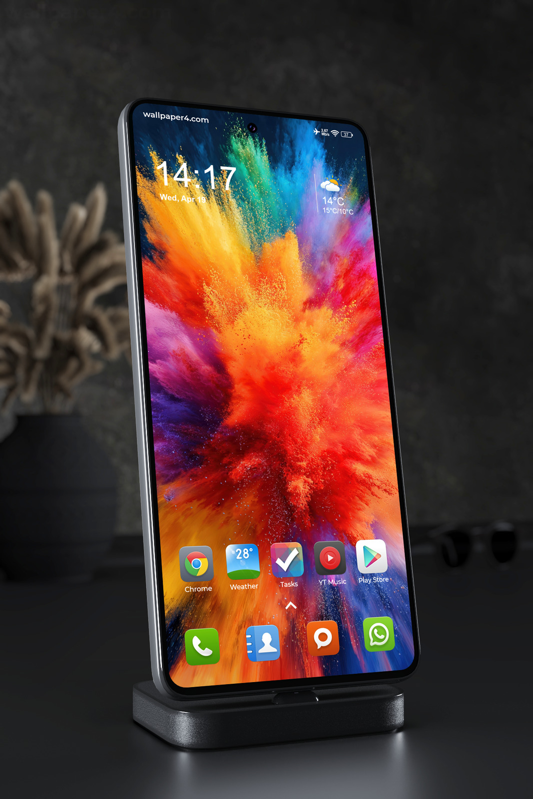 Mobile Wallpaper 4448 - Vibrant Abstract Color Powder Explosion Art