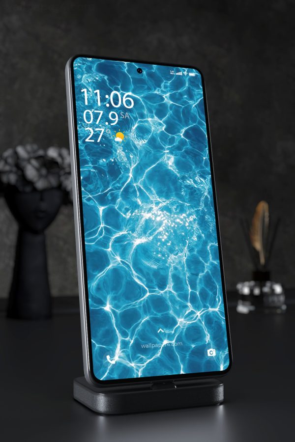 Phone Wallpaper 4503 - Sunlit Blue Water Reflections Abstract Design