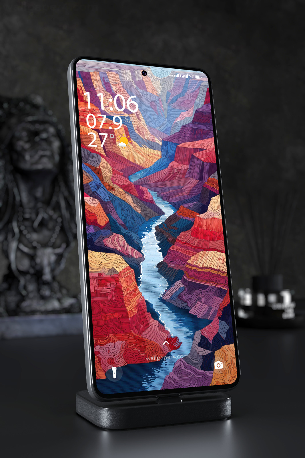 Phone Wallpaper 4541 - Colorful Canyon River Digital Illustration