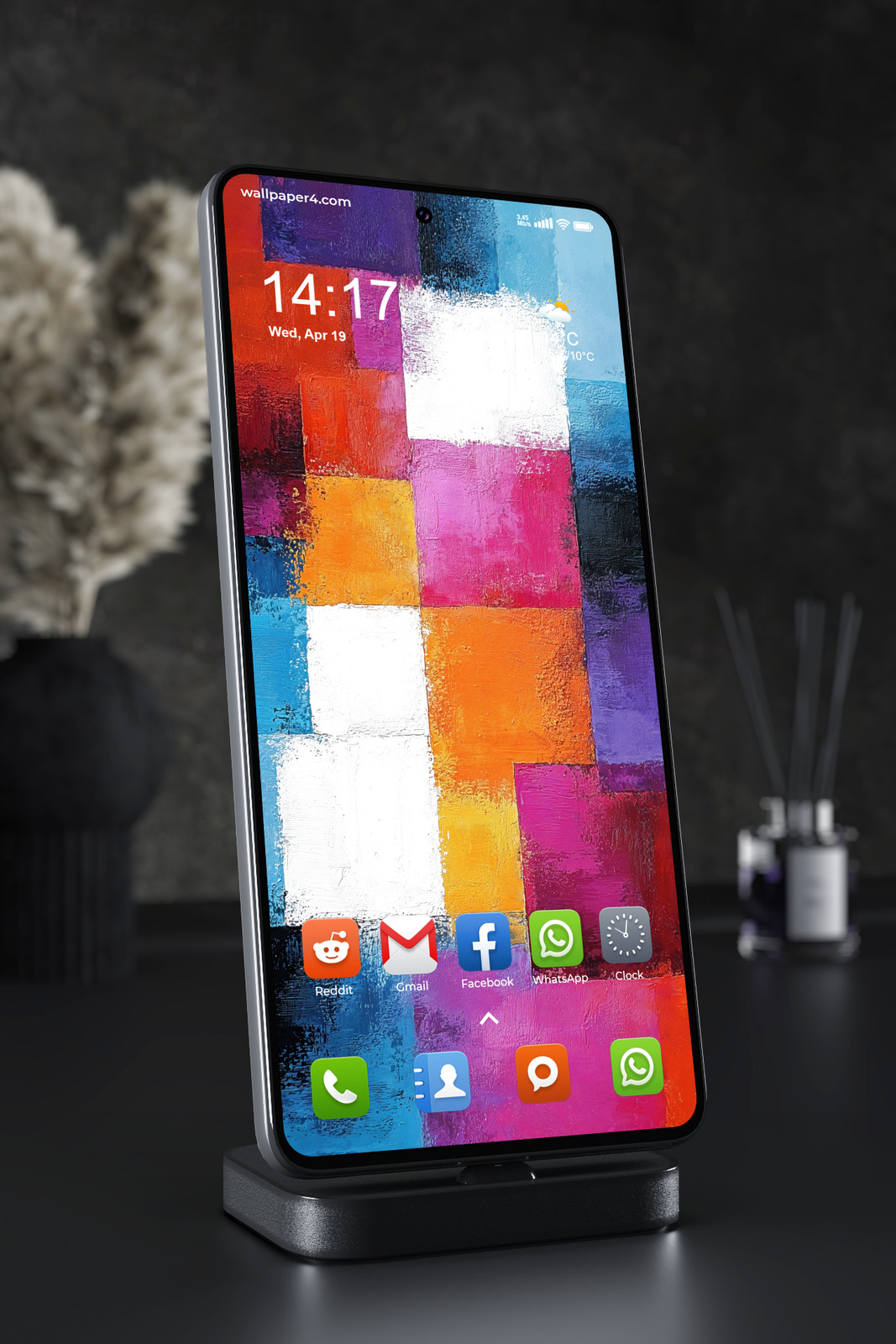 Phone Wallpaper 4564 - Colorful Abstract Geometric Paint Texture Art