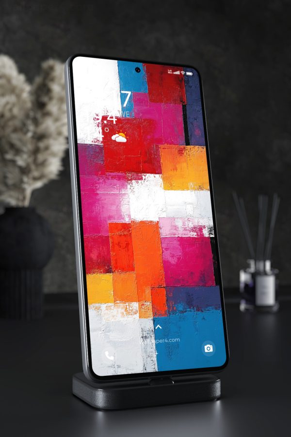 Mobile Wallpaper 4564 - Colorful Abstract Geometric Paint Texture Art